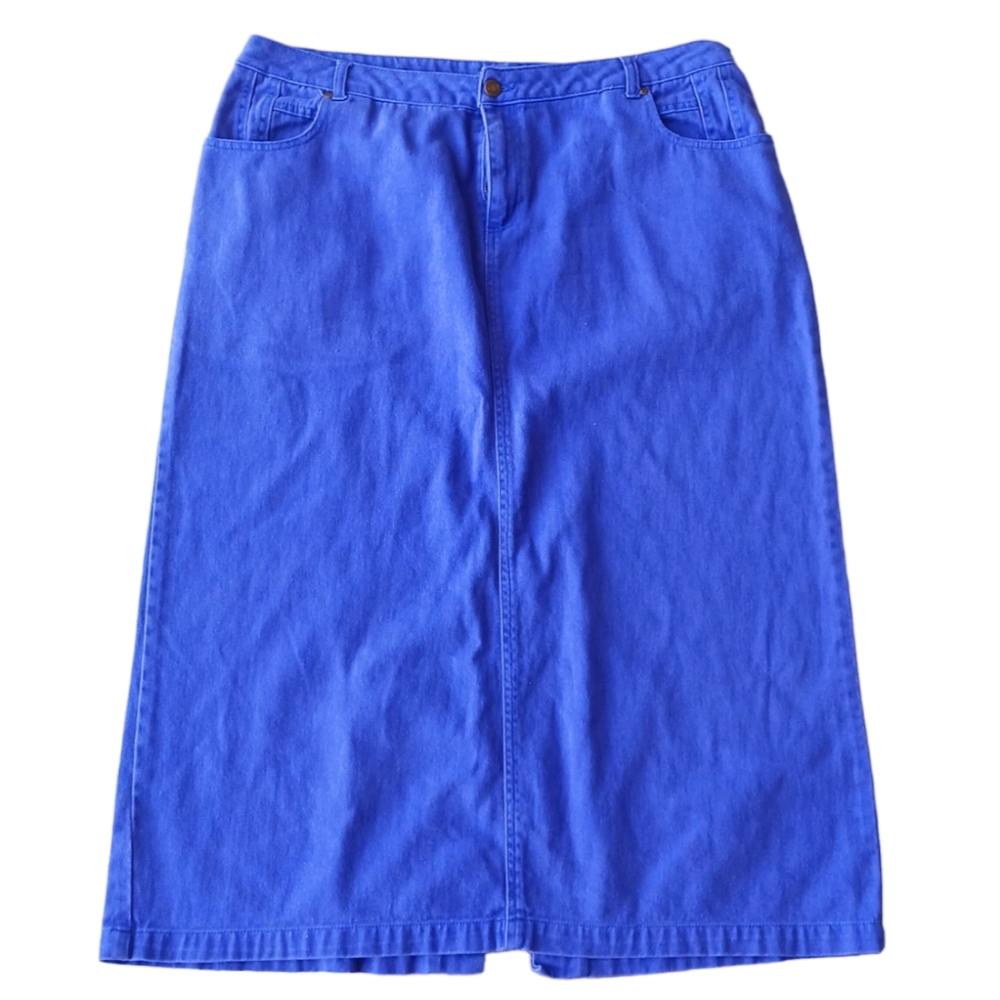 💥Plis Size 💥Royal purple long denim skirt